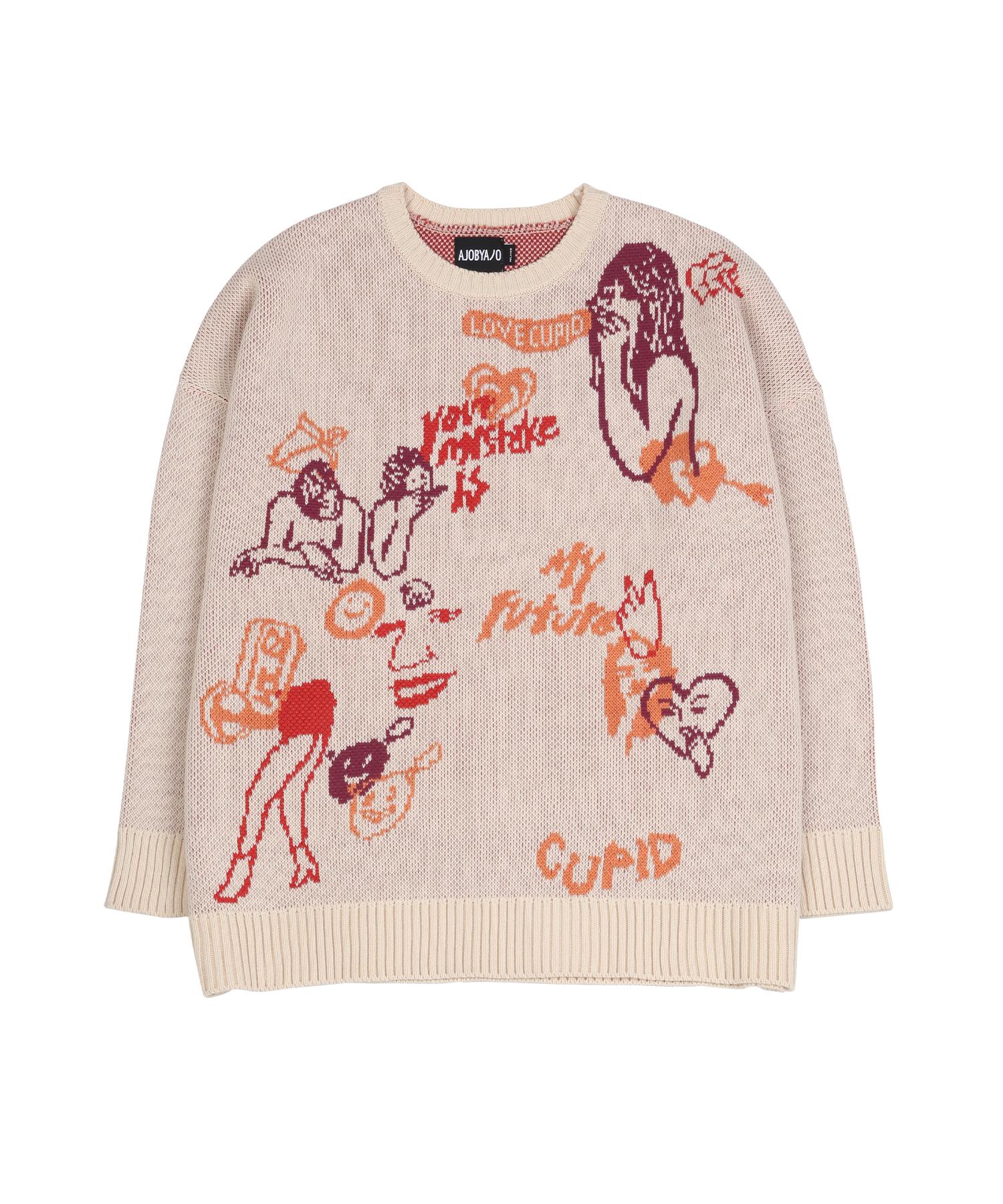Azo By Azo Oversized Itaewon Story Sweater [Beige] [Relaxed (L)]