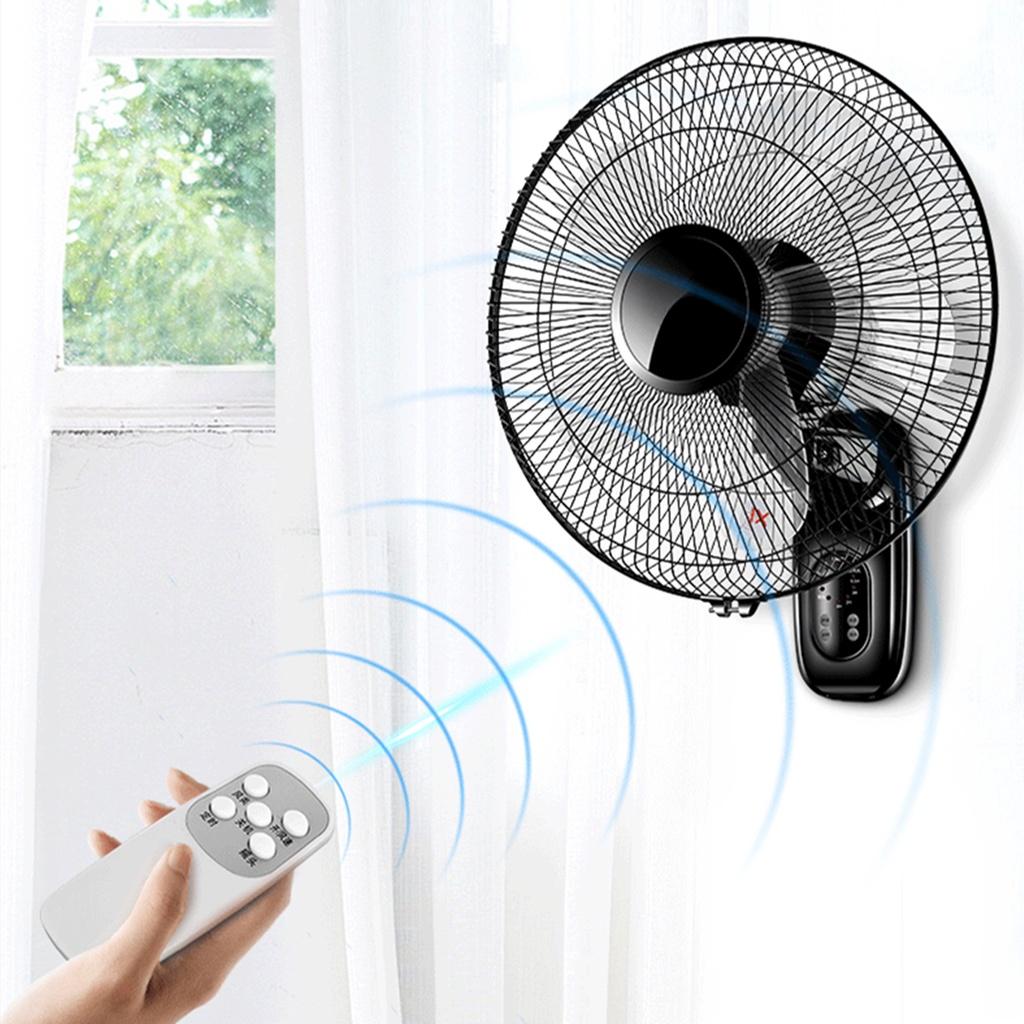 60W Remote Control Electric Fan Oscillating Wall Mounted Fan Home Restaurant 3 Gears Adjustable Industrial Air Cooling Fan 220V