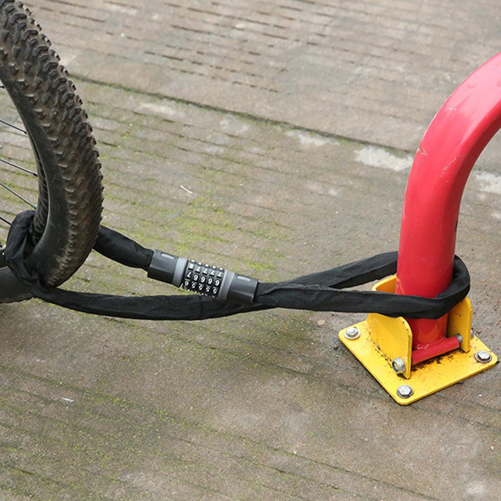 Fahrradketten-Zahlenschloss Hohe Festigkeit Sicher Schlüssellos Tragbar 5-stellig Diebstahlschutz Fahrradschloss