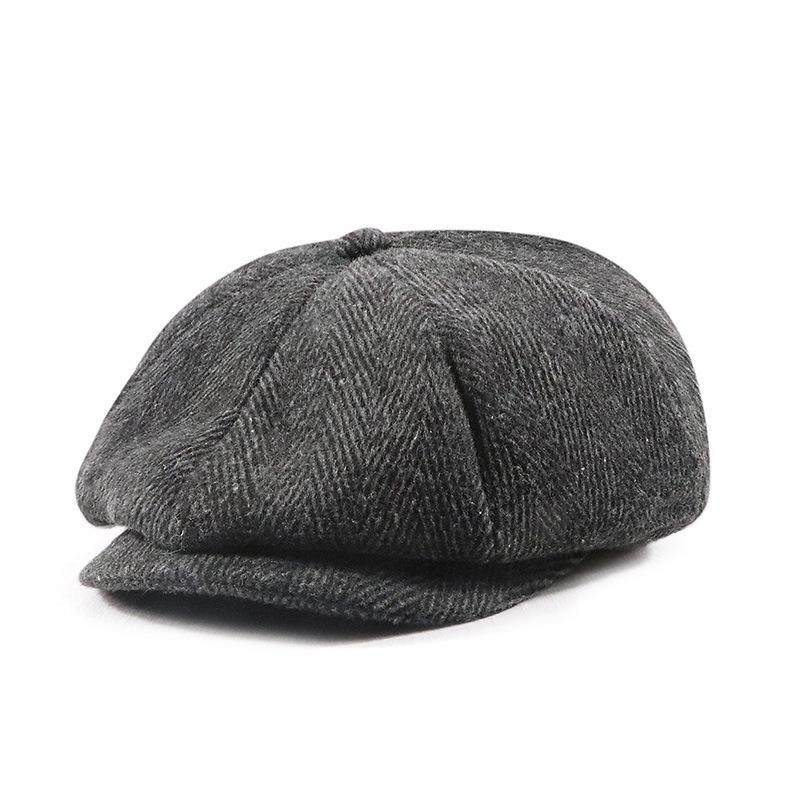 Yangguan/ZLEEVO Unisex Autumn/Winter Newsboy Cap - British Retro Style, Octagonal Design, Painter's Large Head Fit.