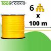 6X Sznur Murarski 100M X 2Mm Żółty