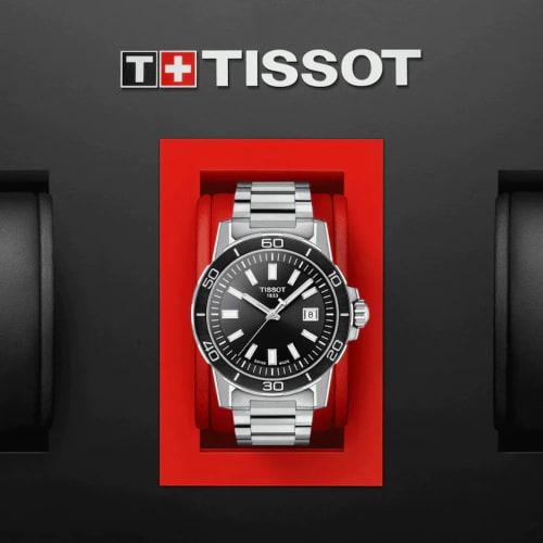 Tissot Super Sport Bracelet Watch, Officially Imported, T1256101105100, Men's, Black Dial