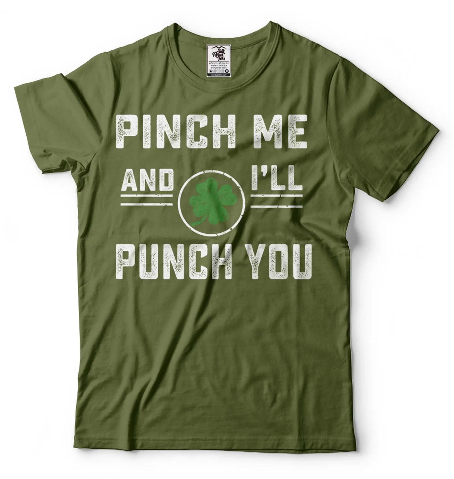 Pinch Punch Funny Irish Party Tshirt St Patrick s Day Ireland Flag Party shirt S