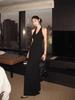 Design Halter Neck Dress Female Summer Royal Sister Style Slim Dress Long Dress Black Temperament Hip Skirt