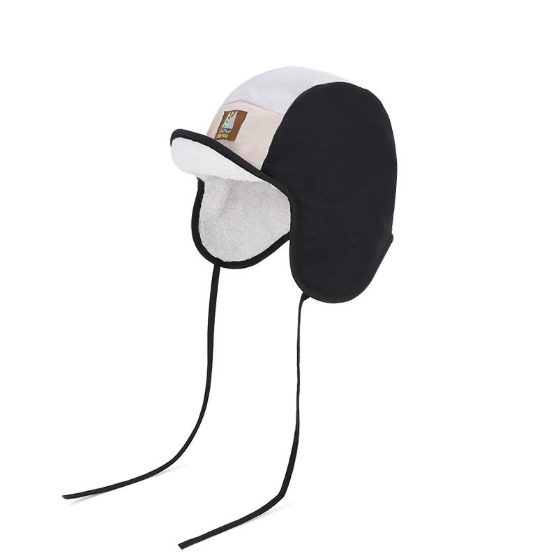 

Детская шапка зимняя для мальчиков и девочек, уличная, ветрозащитная, теплая, шапка-ушанка, цветная, бархатная, с защитой ушей чёрный