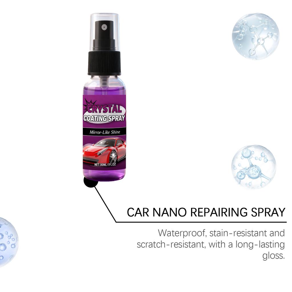 Car coating spray, mirror-effect coating spray that enhances gloss, suitable for daily car paint maintenance. 30ml