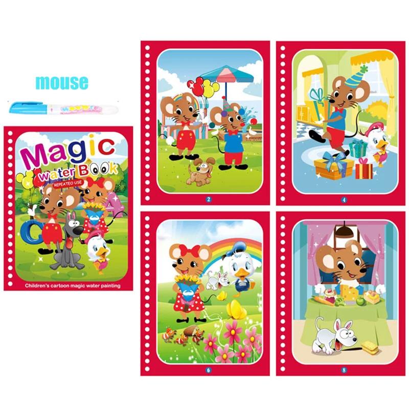 Non-Toxic Magic Water Book With Pen Children Drawing Coloring Books For Kids 2 To 4 Years Old Learning Education Toy Baby Montessori Toys