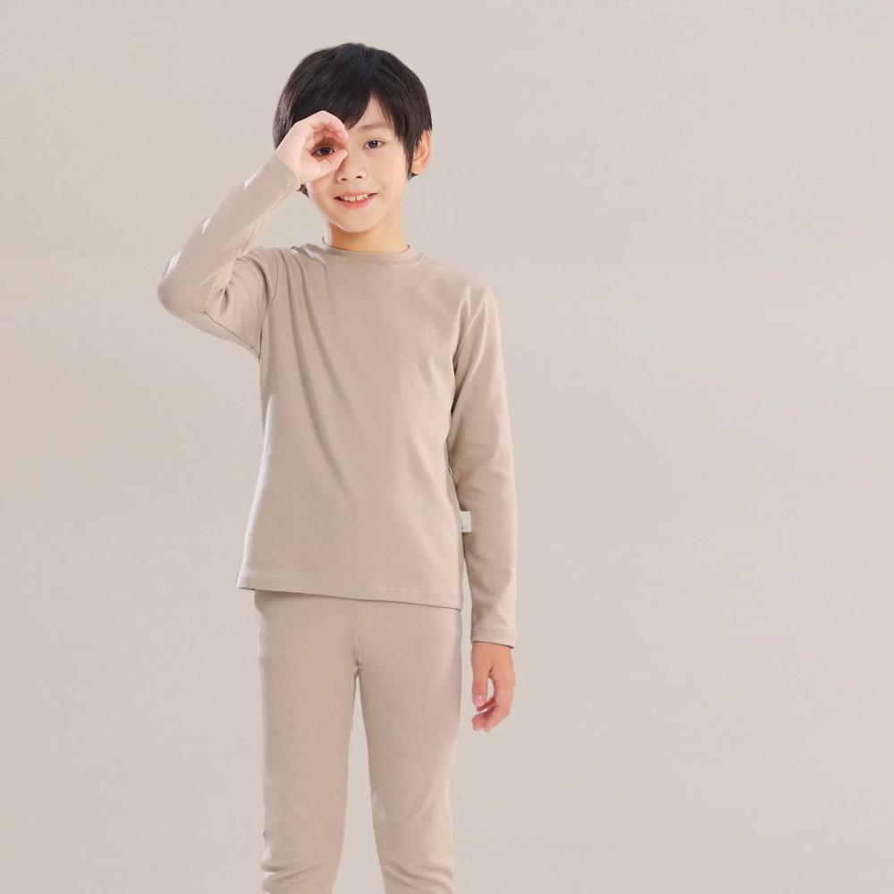 Autumn Kids Basic Pajamas Sets Soild Cotton Warm Toddler Boys Girls Sleepwear Suit Long Sleeve Homewear Children Clothing