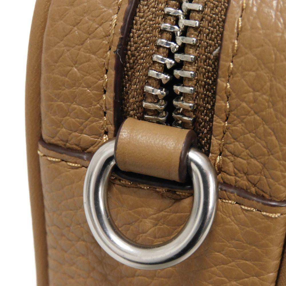 Used 9726 Jaden Crossbody CR179 7921 Current Brown Pochette Unused Logo Embossed Light Saddle Men's from Japan AUTHENTIC