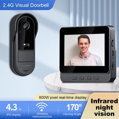 2,4G WiFi oční kamera IR noční vidění Smart Door Bell Vodotěsná domácí bezpečnostní dveřní oční kamera pro domácí kancelářský byt