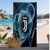 Asciugamano da Spiaggia Stampato Juventus FC Asciugamano Morbido ad Asciugatura Rapida Coperta da Spiaggia Rettangolare Grande Portatile per Viaggi Piscina