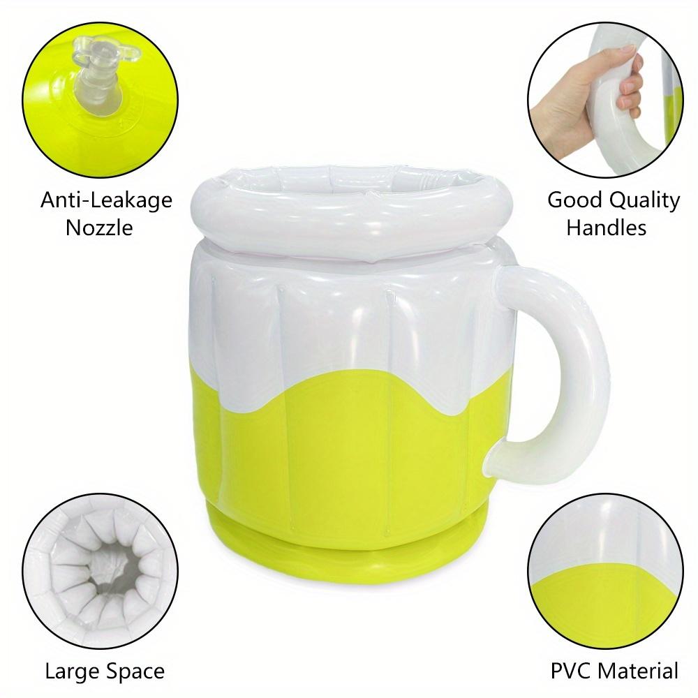 1Pc Inflatable Beer Mug Cooler Durable Drink Chiller Floating Cooler For Pool Party Decorations And Summer Gatherings