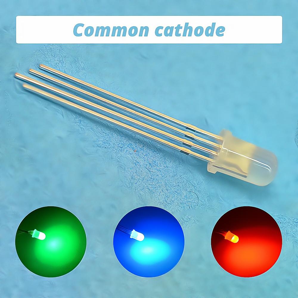 

1000 шт. Світлодіодні випромінювальні діоди Мін. F5 5 мм Кругла лампа з намистинами 4 контакти Розсіяна лампа RGB Трикольоровий загальний катод Декорація Атмосфера Неон Common Cathode-1000PCS