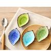 Kitchen Bowl Kitchen Tool Dish Creative Ice Crack Glaze Leaf Ceramic Seasoning Soy Sauce Vinegar Small Plates 10*7.5*3cm