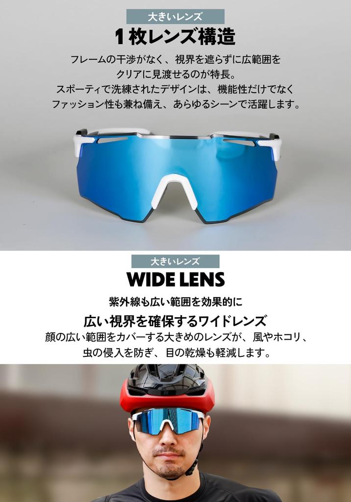 Sports Mirror Blue UV With Inner Frame for White Frame x Blue Lens [Gorix] Sunglasses, Anti-Fog Sunglasses, Lens, (GS-ANTIFOG32) [UV400, Protection]