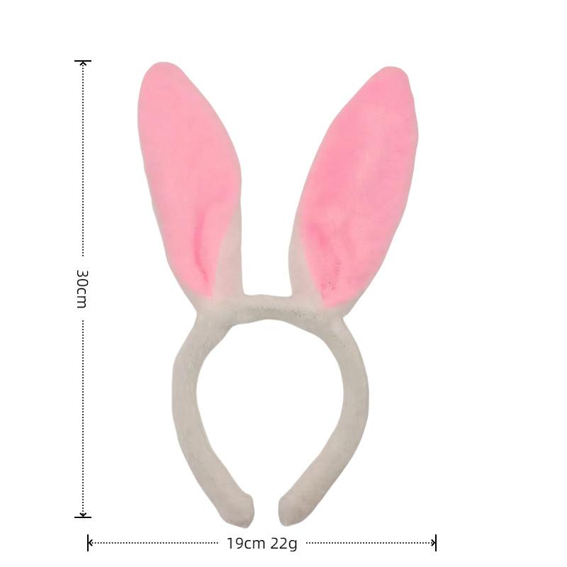 Plush Rabbit Ear Hair Hoop Bunny Ears Headband for Theme Party Stage Performance Easter Cosplay Costume Accessory Hoop Hair