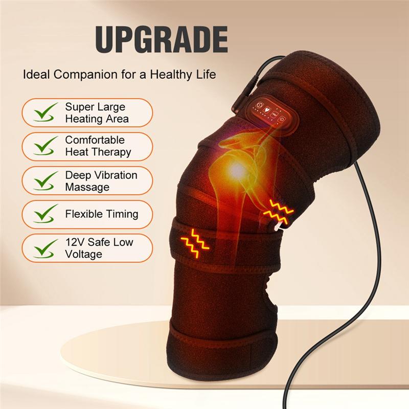 Heated Massage Knee Pads Extended Heating Knee Pads With 4 Motors 5 Massage Modes Warming Knee Massage US Plug
