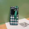 Cartoon Rhinestone Wrist Stand Compatible with Samsung ZFlip5 Phone Case, ZFLIP4 Foldable Retro Diamond Leather Case