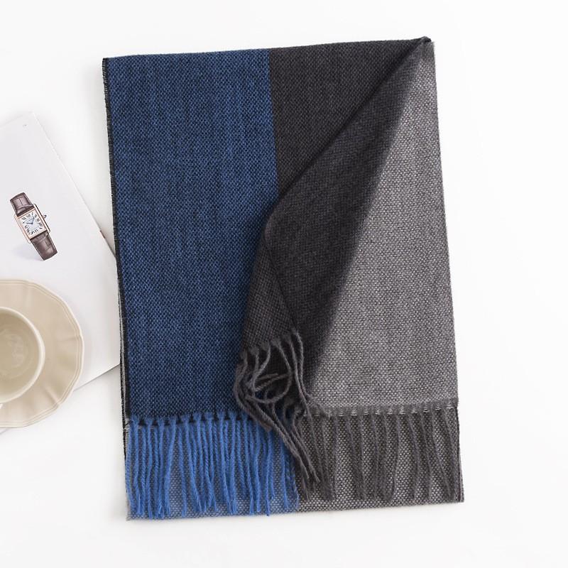 New Diamond Patterned Men's Faux Cashmere Scarf A Fashionable European and American Commuting Cold Proof Neck Protection Scarf and Warm Shawl