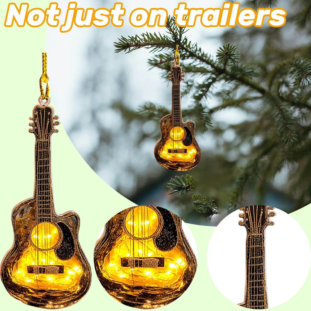 Guitar Ornament, Handmade 2D Acrylic Guitar Decoration, Holiday Gift For Music Enthusiasts