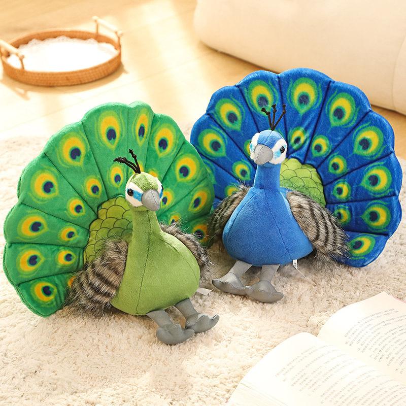 New Peacock Plush Toy Doll Simulated Bird Doll Zoo Souvenir Baby Comforts Sleep