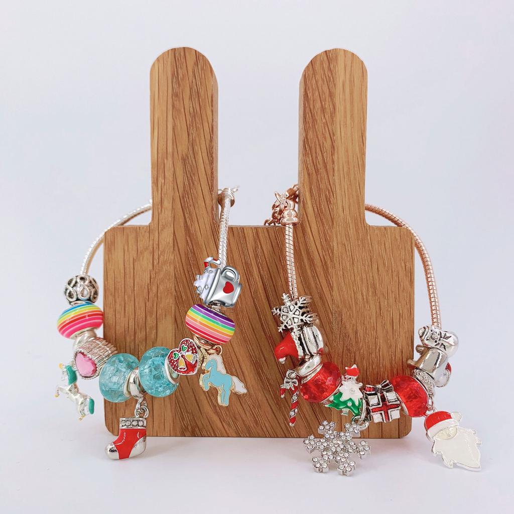 Hand Decorated Christmas Countdown Calendar Gift Box Set   Beaded Bracelet   Bracelet Gift Wholesale 2pcs Bracelets