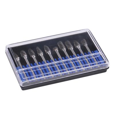 10pcs Fraises Rotatives en Acier Carbure de Tungstène Set 3mm Queue 6mm Diamètre de Coupe Double Coupe