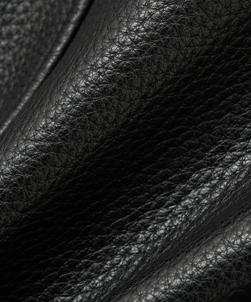 Noirer Goat Shrunken Leather Single Rider Jacket (Black)