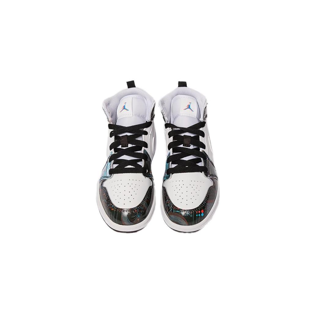 Air Jordan 1 Mid SE PreSchool 'Take Flight' (Unisex) White / Bright Crimson / Blue Hero Kids' Basketball Shoes BQ6932 114
