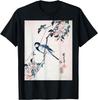 Große Meise auf einem Zierapfelzweig Utagawa Hiroshige Druck Herren Freizeit Baumwoll T-Shirt