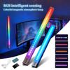 Rechargeable RGB LED Cabinet Lamp Motion Sensor Magnetic Light Bar Night Light For Bedroom Living Room Gaming Lighting