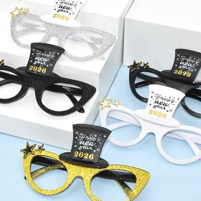 2026 Número Gafas 2026 Feliz Año Gafas Diamante Brillo Gafas de Sol Accesorio Cosplay Decoración Fiesta de Navidad Gafas Divertidas