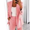 Women's Turn Down Collar Long Sleeve Slim Fit Solid Color Blazer Casual Jacket