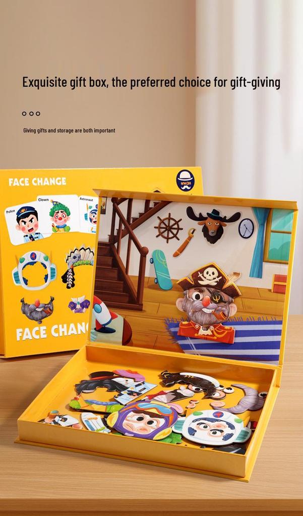 Creative Magnetic Puzzle Gift Box for Kids Ages 3-6: Dress-up and Early Learning Toy