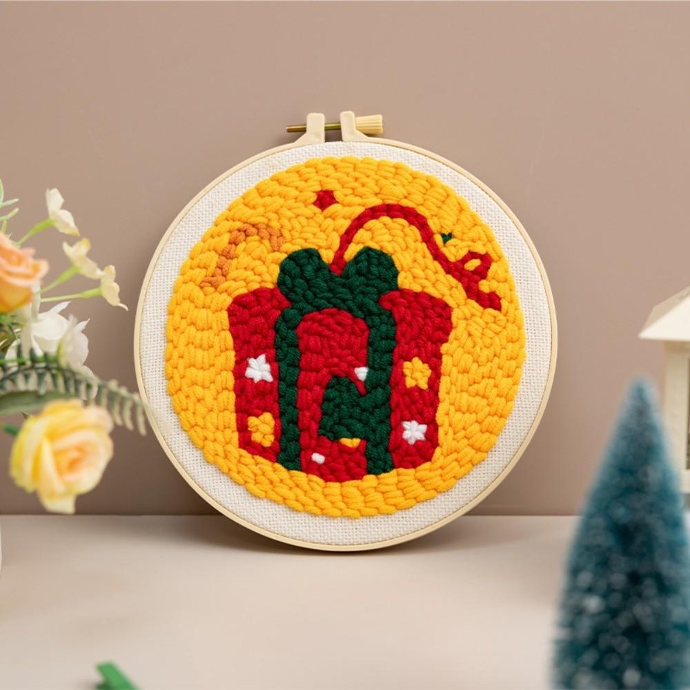 Merry Christmas Punch Needle Kit Beginner Embroidery Set Rug Hooking Kit Christmas Craft