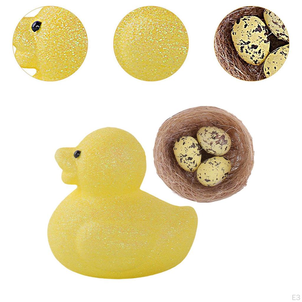 Artificial Duck and Bird Nest Egg DIY Craft Desktop Ornament Multifunctional for Children