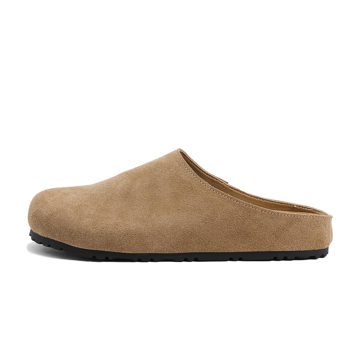 

Версия из коровьей кожи~ Обувь Birkenstock кожаный ряд ветер мягкая поверхность ленивая обувь на одном педале толстая подошва сумка голова Boken женская обувь полушлепанцы 35
