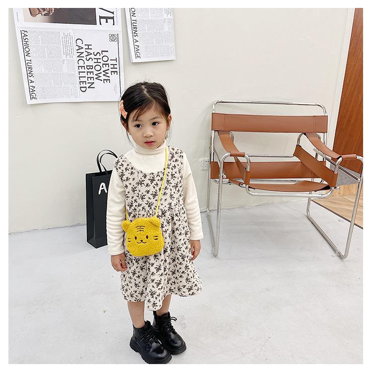 Plush Cartoon Crossbody Bag for Kids, Cute Soft Shoulder Pouch for Toddlers, Children's Mini Backpack for Daily Use