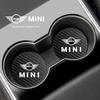 2 Pezzi Tappetino Antivegetativo per Portabicchieri con Emblema Auto Per MINI Cooper R56 F56 R50 JCW Cabrio Aceman Countryman Clubman Roadster WORKS