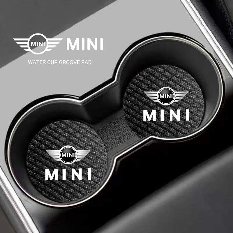 2Pcs Car Emblem Cup Groove Pad Anti Fouling Pad For MINI Cooper R56 F56 R50 JCW Cabrio Aceman Countryman Clubman Roadster WORKS