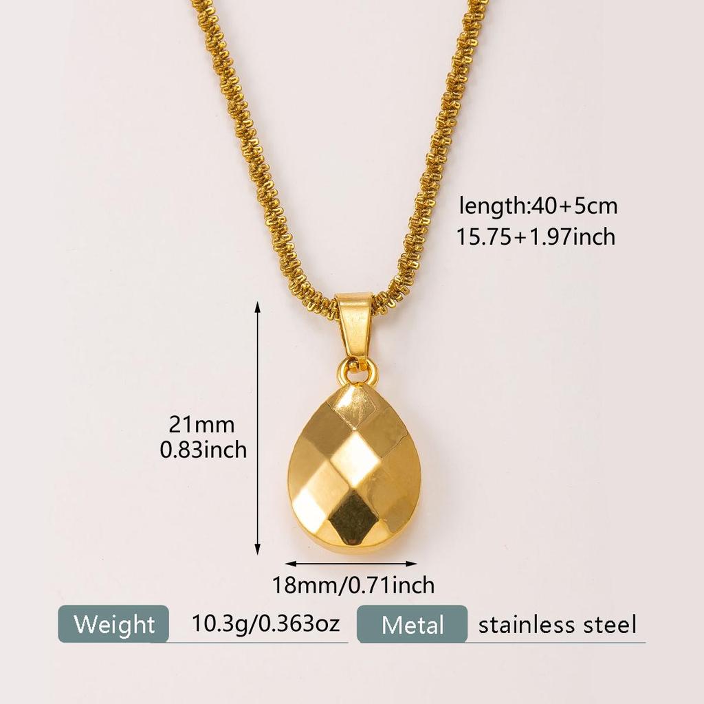 European & American Water Drop Stainless Steel Multi-layer Necklace
