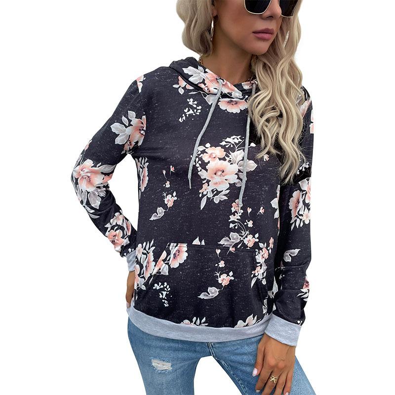 Europäische und amerikanische Mode Damenbekleidung Mittellang Freizeit Wind Langarm Kapuzenpullover Damen