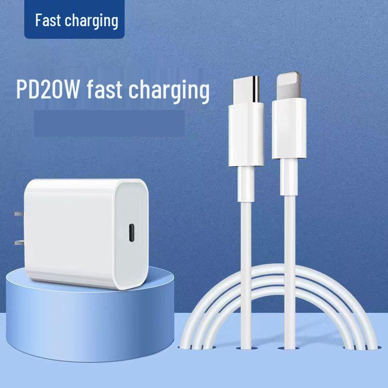 Apple iPhone Fast Charging PD Set: Compatible with Charger Head, Pro Data Cable, Plug, Mobile Phone Plus, and XR.