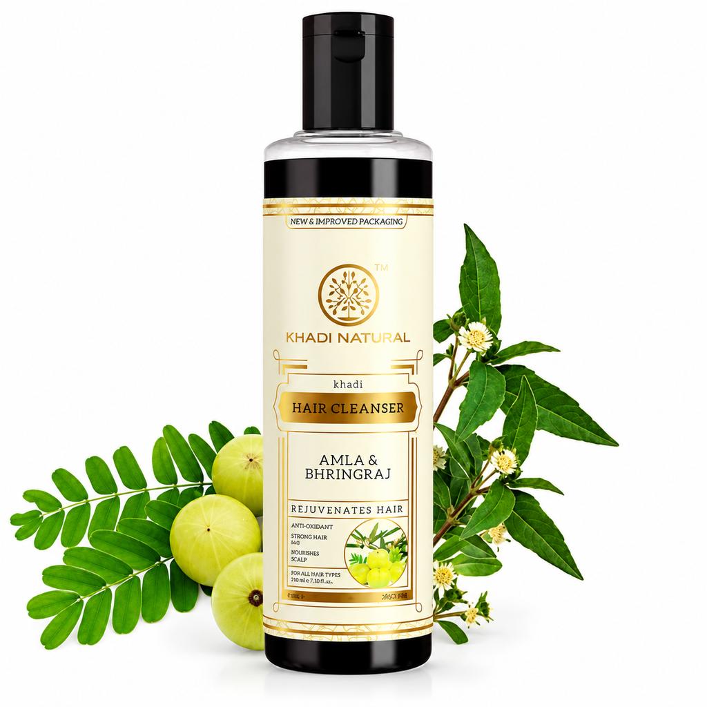 Khadi Natural Amla & Bhringraj Hair Cleanser Anti-Dandruff Shampoo 210ml