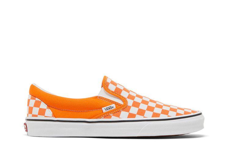 Herren Sneaker Vans Classic Slip-On Orange Tiger Karomuster Orange Tiger/True White
