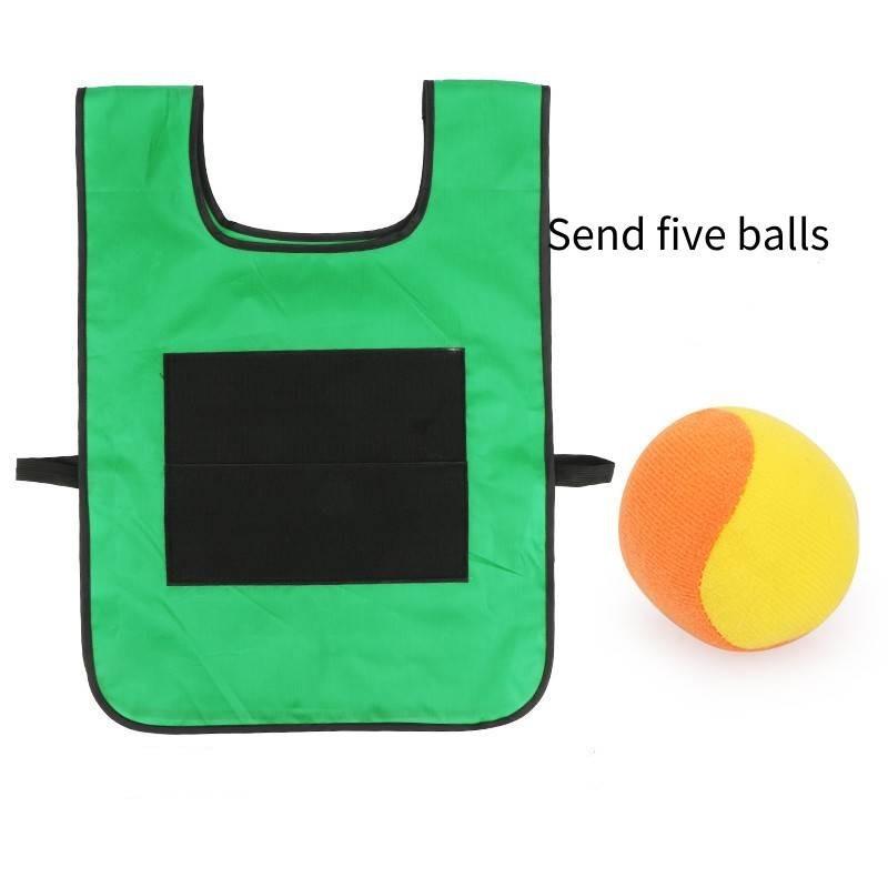 Children's Sticky Ball Vest Interactive Outdoor Toy For Kindergarten Parent-child Activities Orange