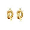 Elegant S925 Silver Knot Stud Earrings - Personalized, Hollow Design for Women
