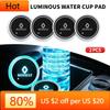 Interior Stickers 7 Color LED Car Cup Holder Light Luminous Coaster Water Cup Pad For Renault DACIA Logan Scenic Loguna Kadjar T