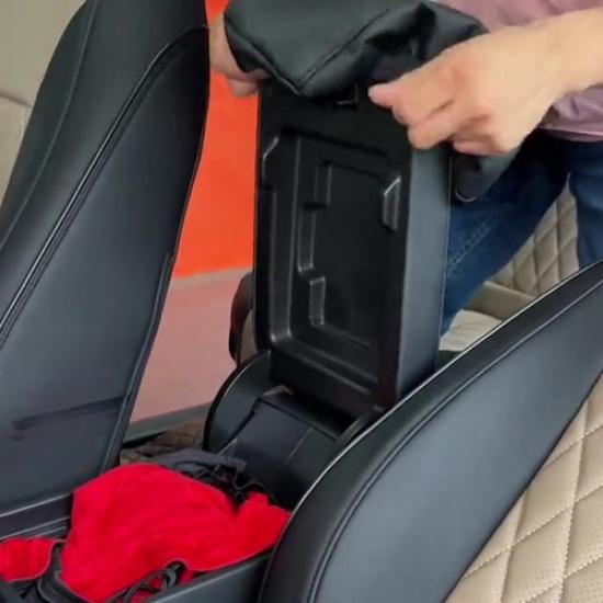 Center Console Armrest Leather Synthetic Cover FIT For Toyota RAV4 08-12 Black