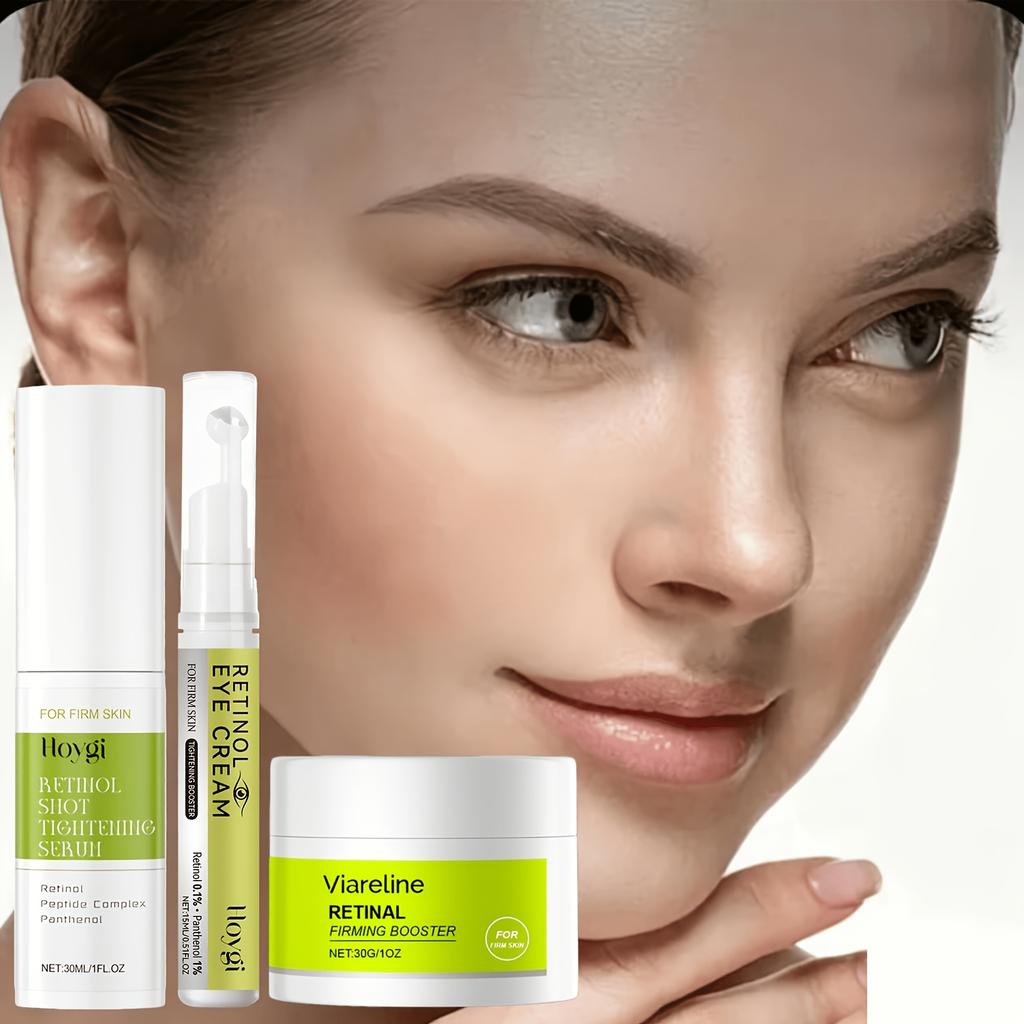 1 Set 3 Stück 30ml Retinol Shot Straffendes Serum 15ml Retinol Augencreme 30g Retinal Straffender Booster Creme Hautpflege Set